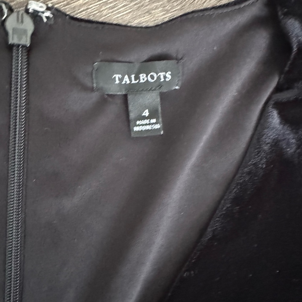 Talbots Black Velvet Long Sleeve Dress. New. - Picture 7 of 7